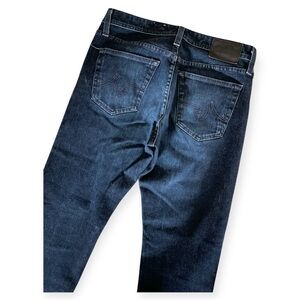 AG Straight Jeans with Gold Stitching